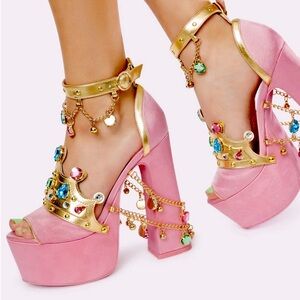 Sugar Thrillz “Crowned Charmer” Platform Heels – Size 5